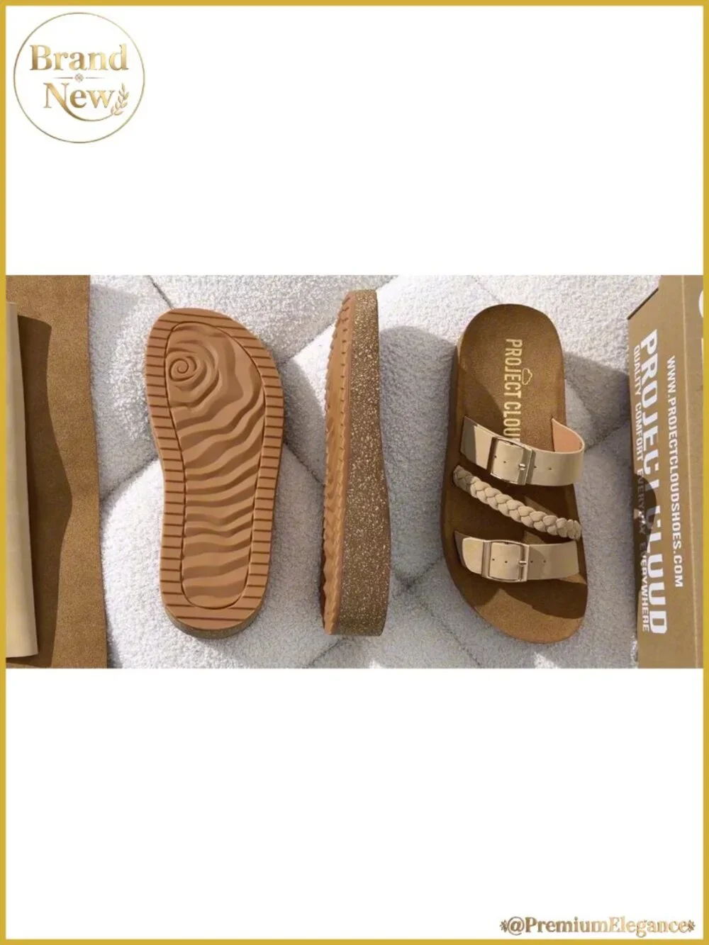 Platform Sandals Womens Slip On Comfortable Double Strap Leather Casual Summer